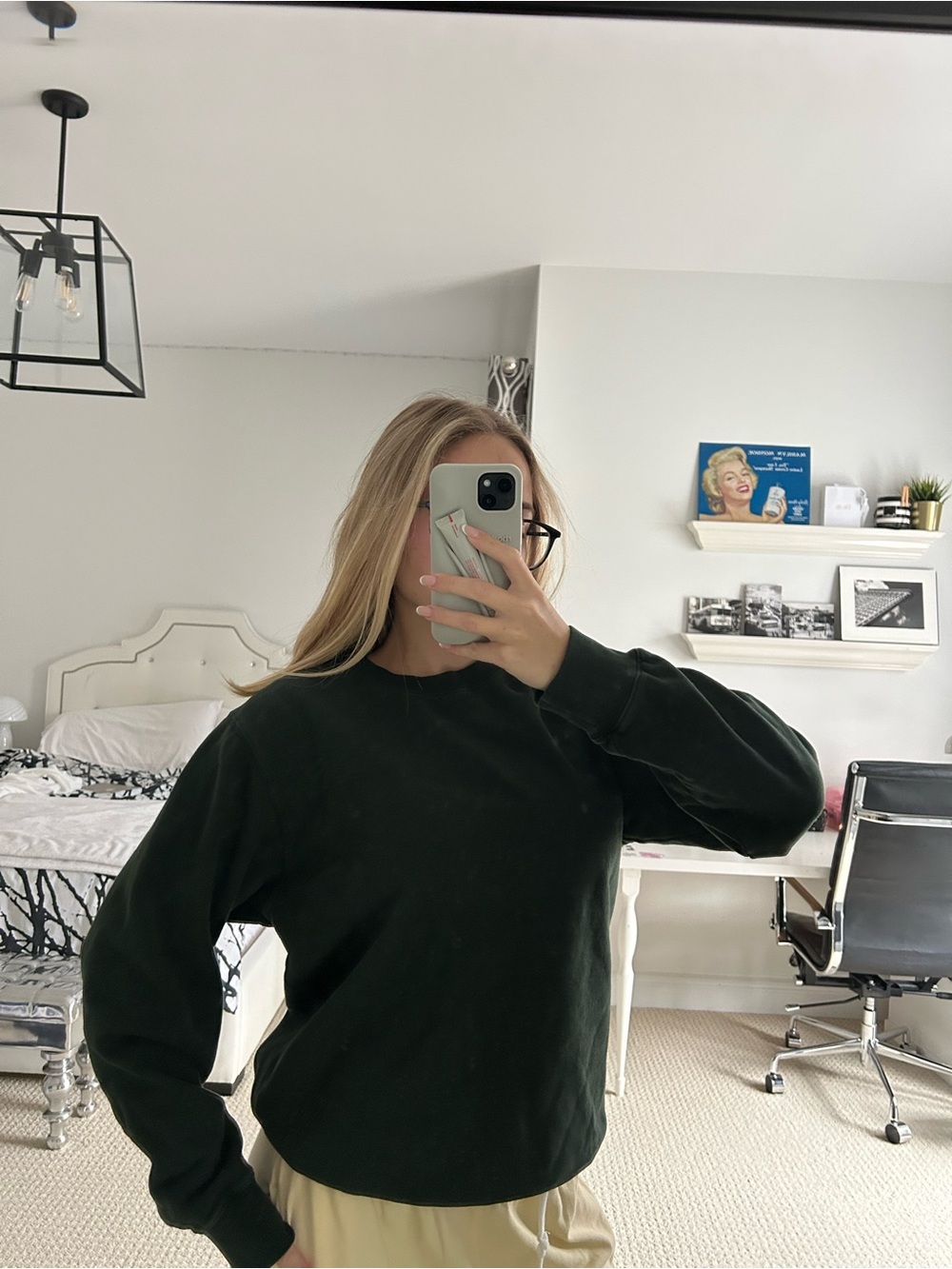 Dark Green Crewneck Sweatshirt Brandy Melville